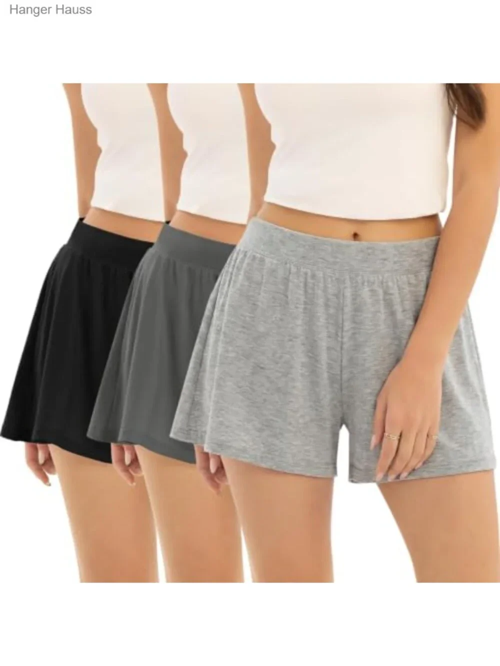 3-Pack Women's Modal Pajama Shorts Lounge Sleepwear with Pockets High-Rise